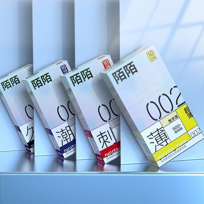 陌陌避孕套10只装玻尿酸十万加超薄持久颗粒螺纹成人用品代