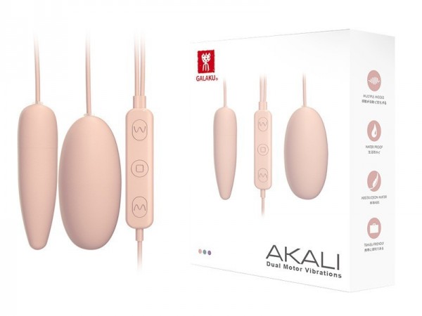 GALAKU 阿卡丽尖圆双跳蛋女用自慰振动器遥控硅胶USB充电