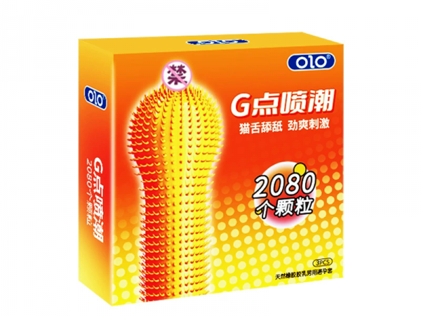 OLO猫舌套G点玻尿酸避孕套3只装酒店超市性用品3只装安全套